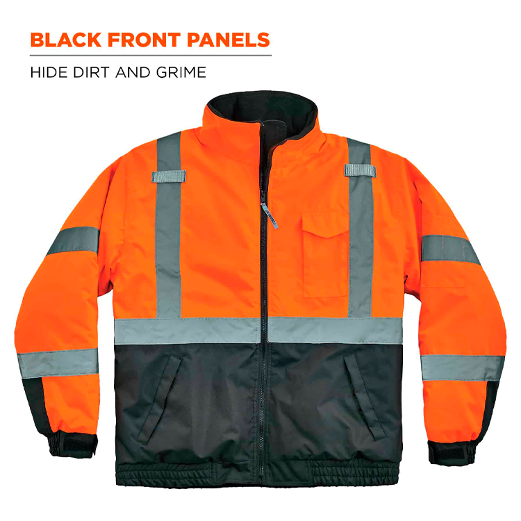 OEM Hot Reflective Hi Vis Winter Jacket Safety Yellow Jackets for Men High Visibility Work Construction Standard Bomber Coat