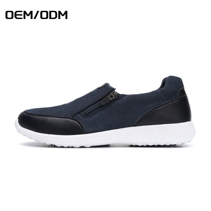 JIANER China Fashion Style Retro Leather Zapatos Flat Slip On Casual Walking Shoes Men