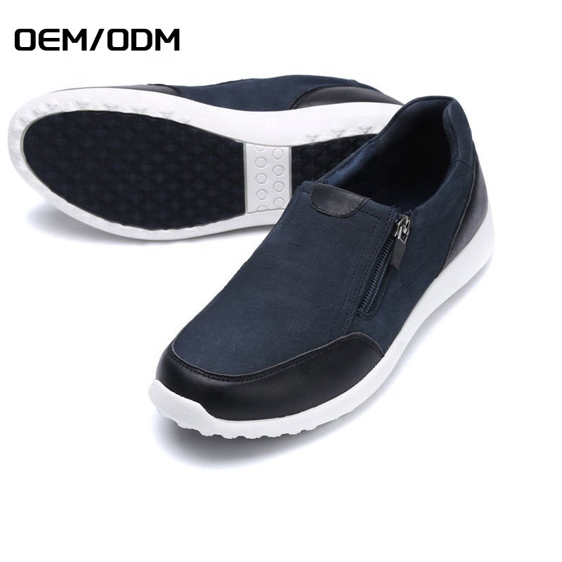 JIANER China Fashion Style Retro Leather Zapatos Flat Slip On Casual Walking Shoes Men