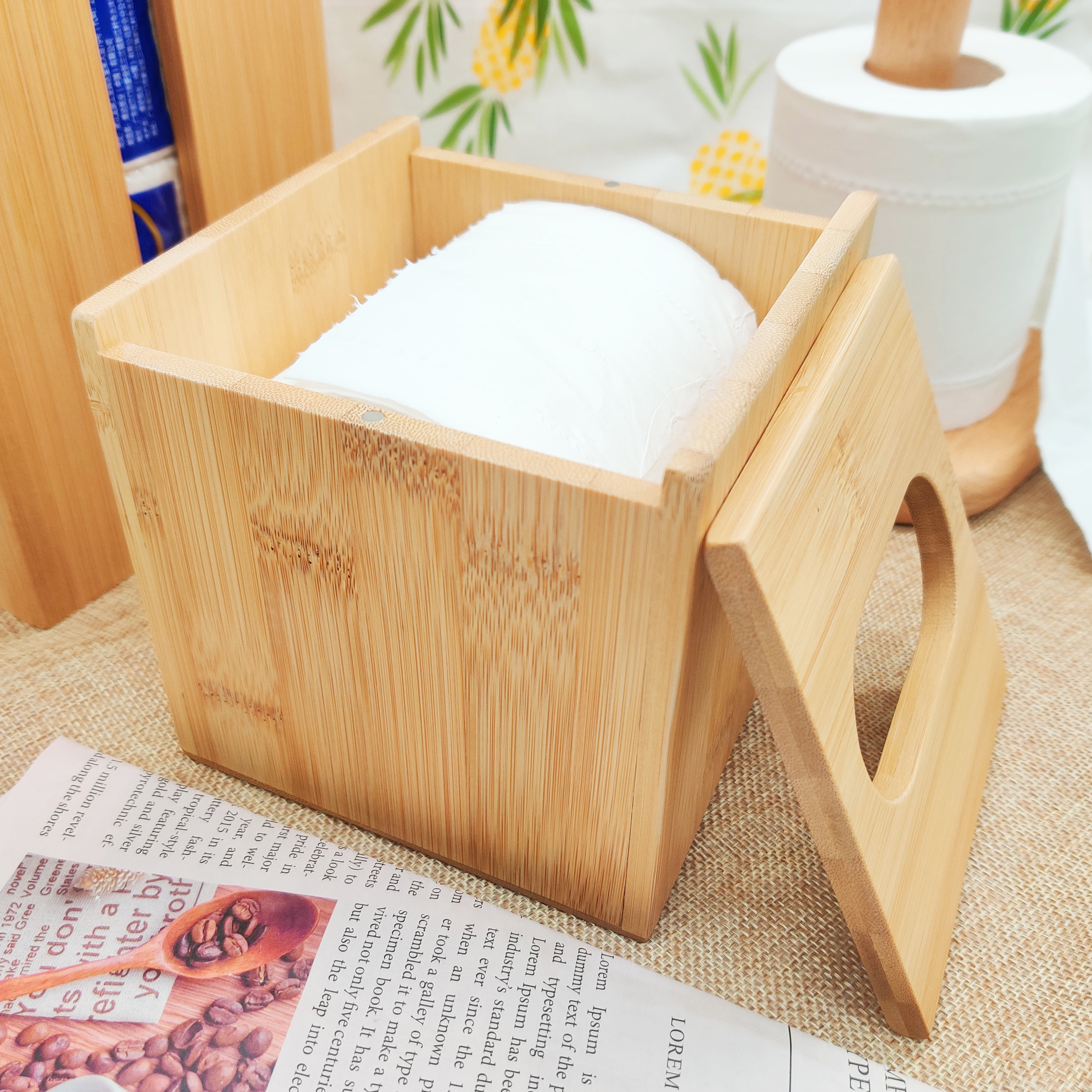 Kitchen Tools Free Sample paper holder storage boxes & bins bamboo tea box tissue box