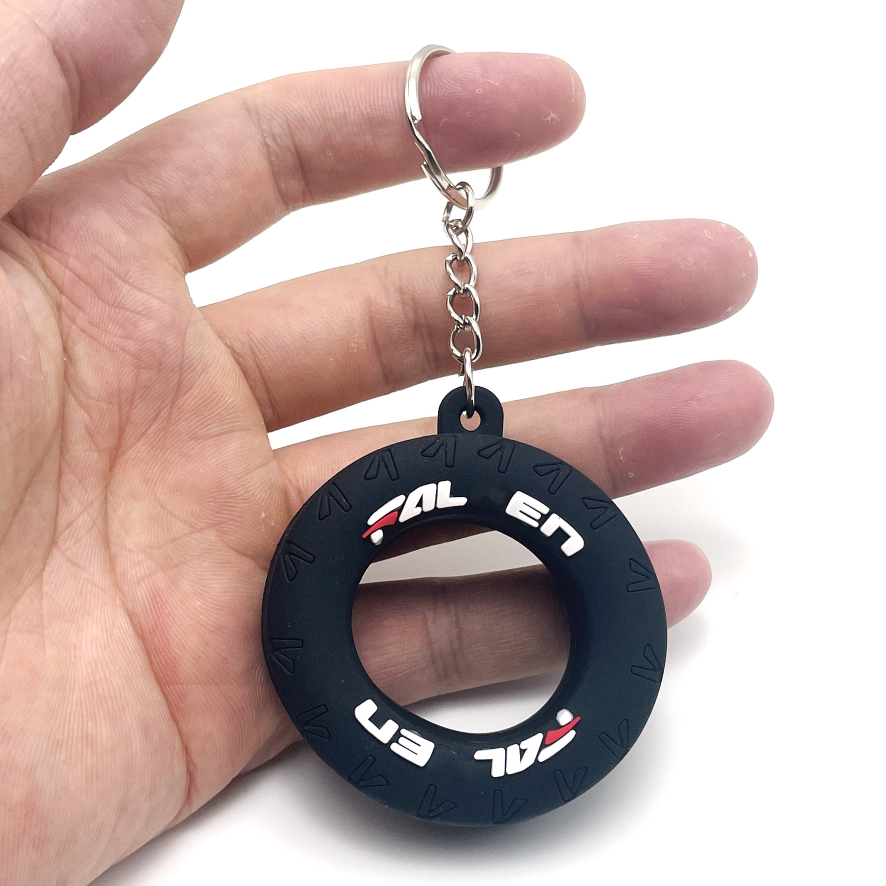 Promotional Gift Car Pendant Innovative Custom Logo 3D PVC Tire Keyring Rubber Tyre Chape Key Chain Car Wheel Tire Keychain