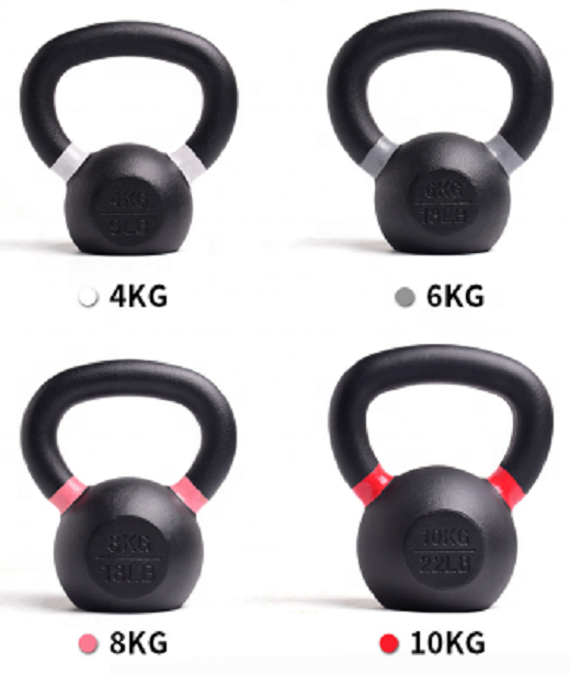 High-end fitness durable cast iron black kettle bell set