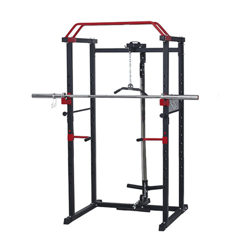 JW Squat Rack Power Cage Multi-Functional Power Rack with J-Hooks, Dip Handles, Landmine Attachment and Cable Pulley System