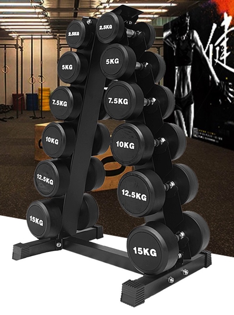 2023 Hot Sale Gym Fitness Dumbbell Stand Rack Sets Free Weight Hex Dumbbell Set with Rack for Strength Training Fitness Storage