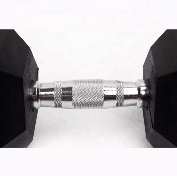 Fitness Gym Basic Equipment Rubber Coated Hex Dumbbell For sale