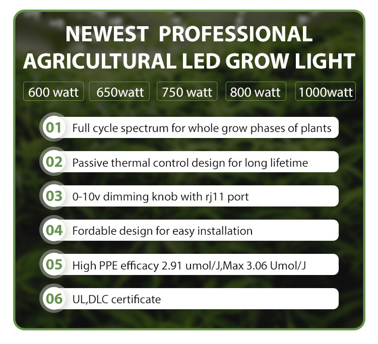 High Power Commercial Led 1000W Full Spectrum 800W Hydroponic Led Grow Light Bar For Indoor Farm Led Grow Light With Uv Ir