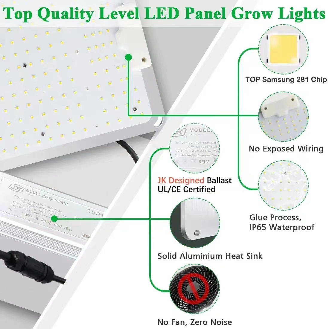 Customize LM281b LM301h Full Spectrum Led Grow Lights Uv Ir Panel 200w 300w 400w 600w For Indoor Plant