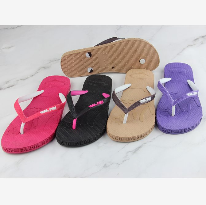 Summer hot sales  PVC soles flip flops woman  beach sandals