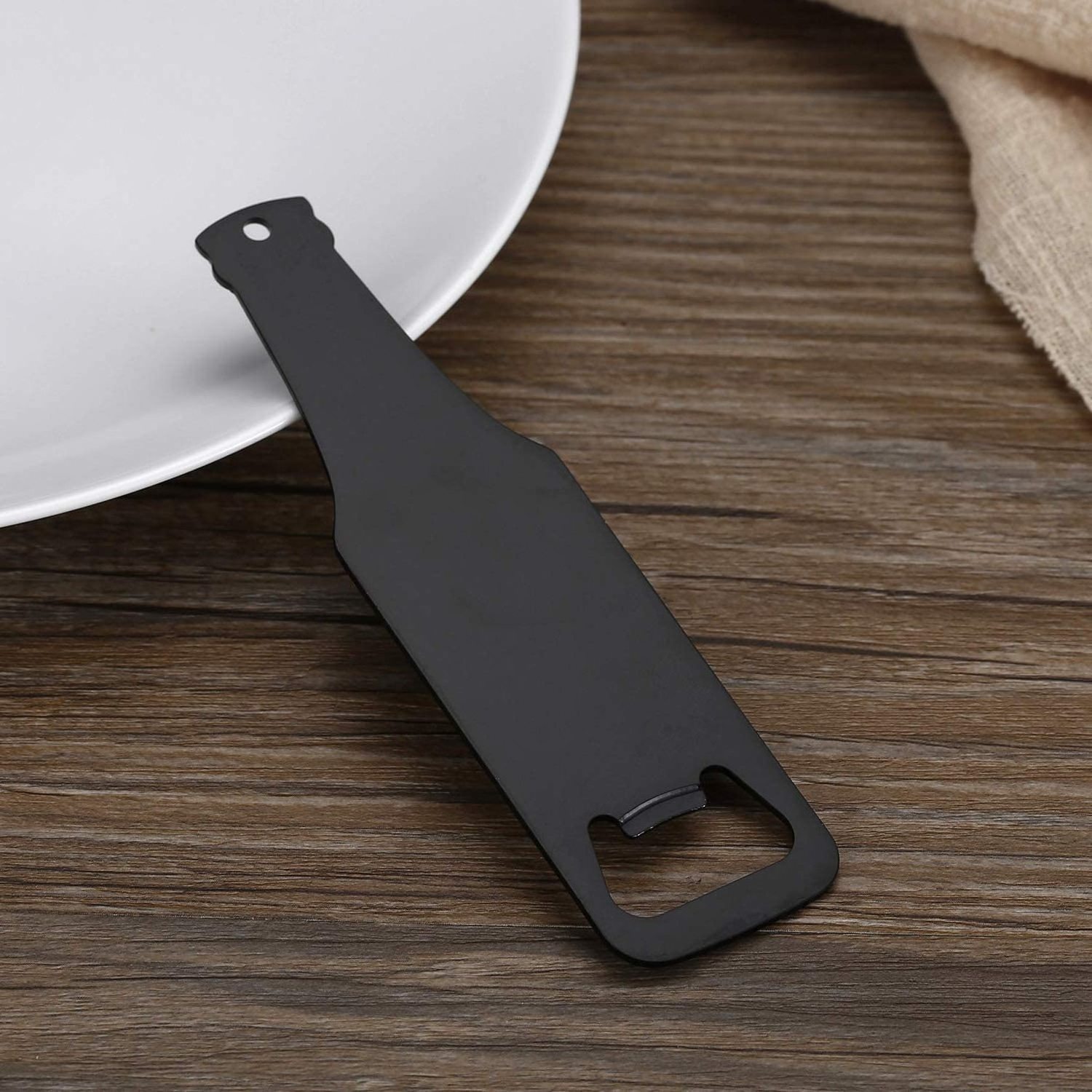 Stainless Steel Bottle Shape Opener Flat Handle Solid and Durable Beer Openers for Home Kitchen Bar Restaurant Party Tools