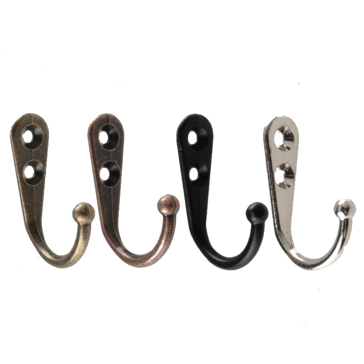 Rustic Metal Antique Zinc Alloyed Bronze Decorative Single Wall Coat Hanger Hooks