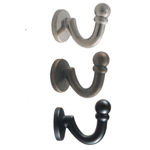 Wholesale Zinc Alloy Decorative Wardrobe Rustic Metal Single Robe Hook Vintage Wall Coat Hook