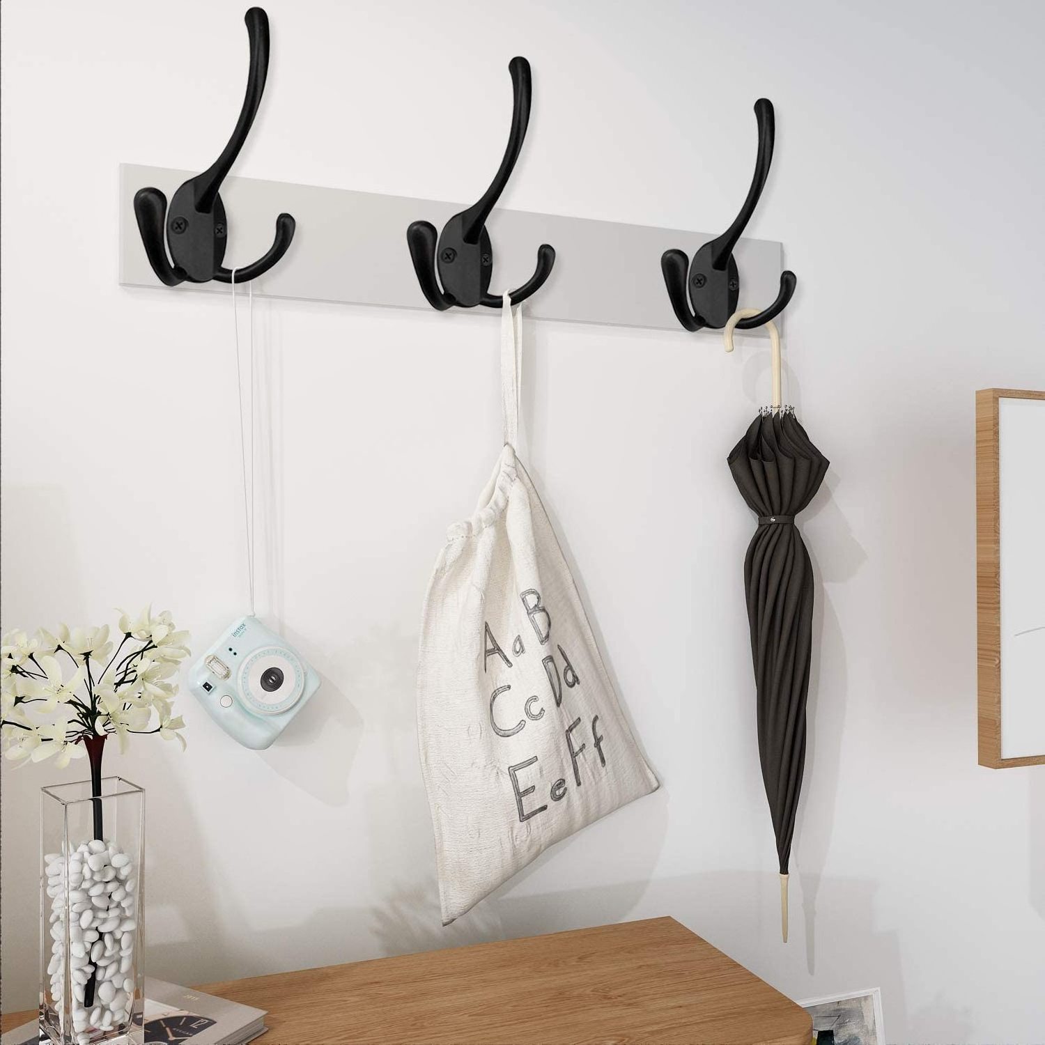 Heavy Duty Three Prongs Coat Hooks Wall Mounted Retro Double Utility Rustic Hooks