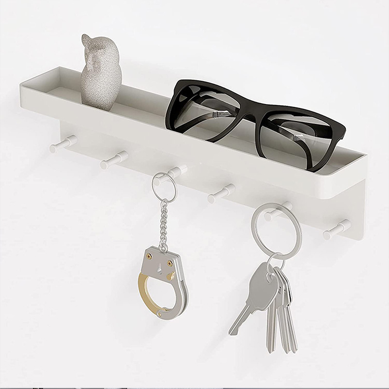 Decorative Mail Organizer Wall Mount with Key Hooks Mail Holder Key Rack Organizer 6 Hooks Key Holder for Wall