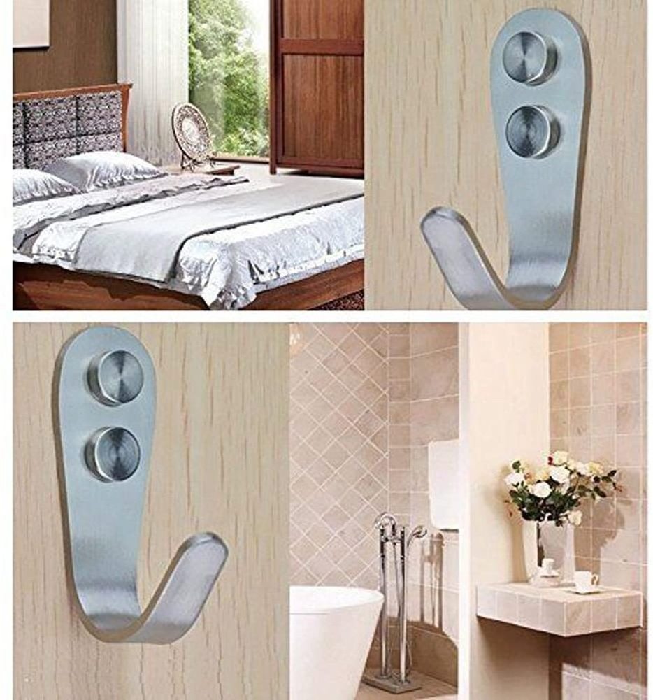 Stainless Steel Garage Storage Organizer Hook Bathroom Toilet Single Robe Towel Coat Hook Rustproof Kitchen Utility Hanger