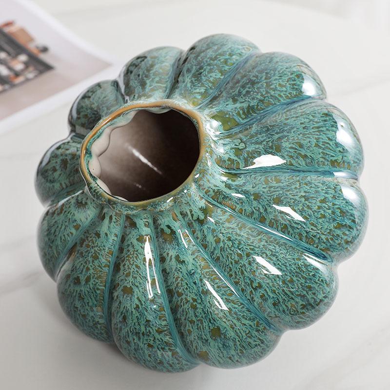 Light luxury and Simple art vase Kiln transformed pumpkin  home flower ceramic vase