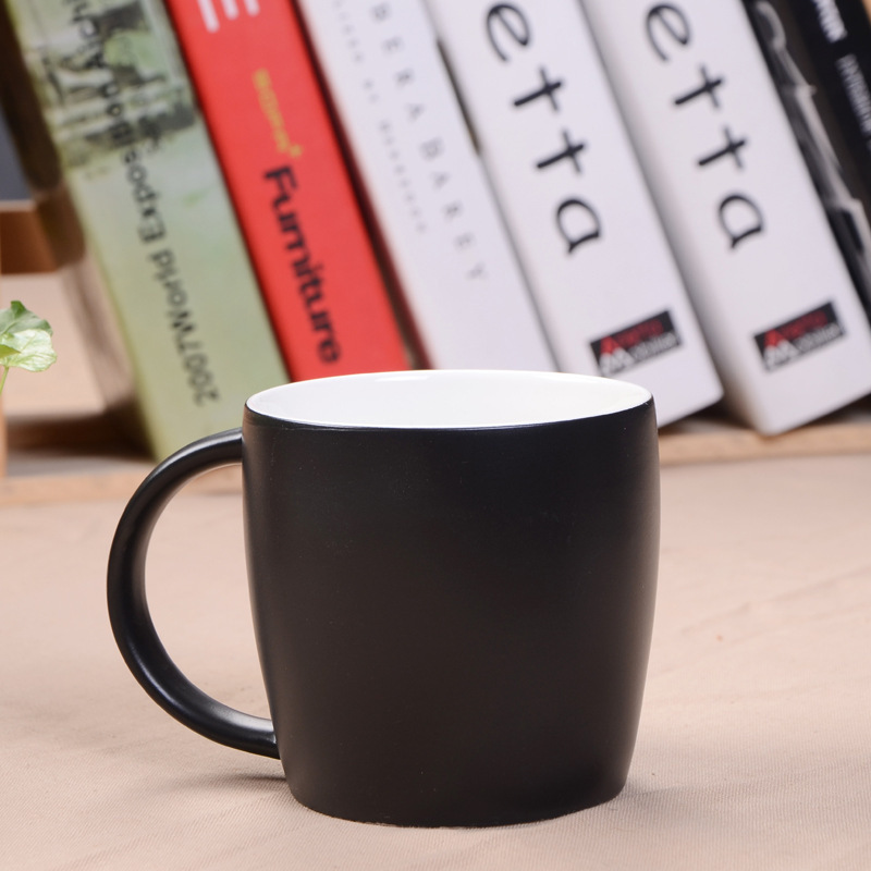 Hot Sale Porcelain Mugs Ceramic Black Coffee Cup Water Cup with Handle Factory Wholesale  8/12/14/16Oz