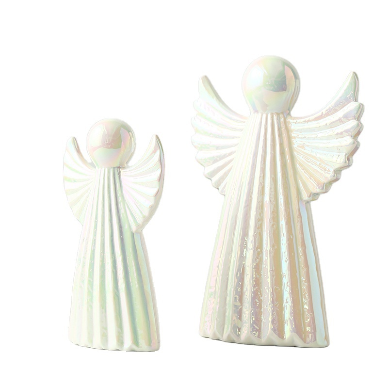 CERAMIC WHITE CHRISTMAS DECORATION ANGEL TABLE TOP HOME DECORATION HIGH QUALITY WHITE DECORATION