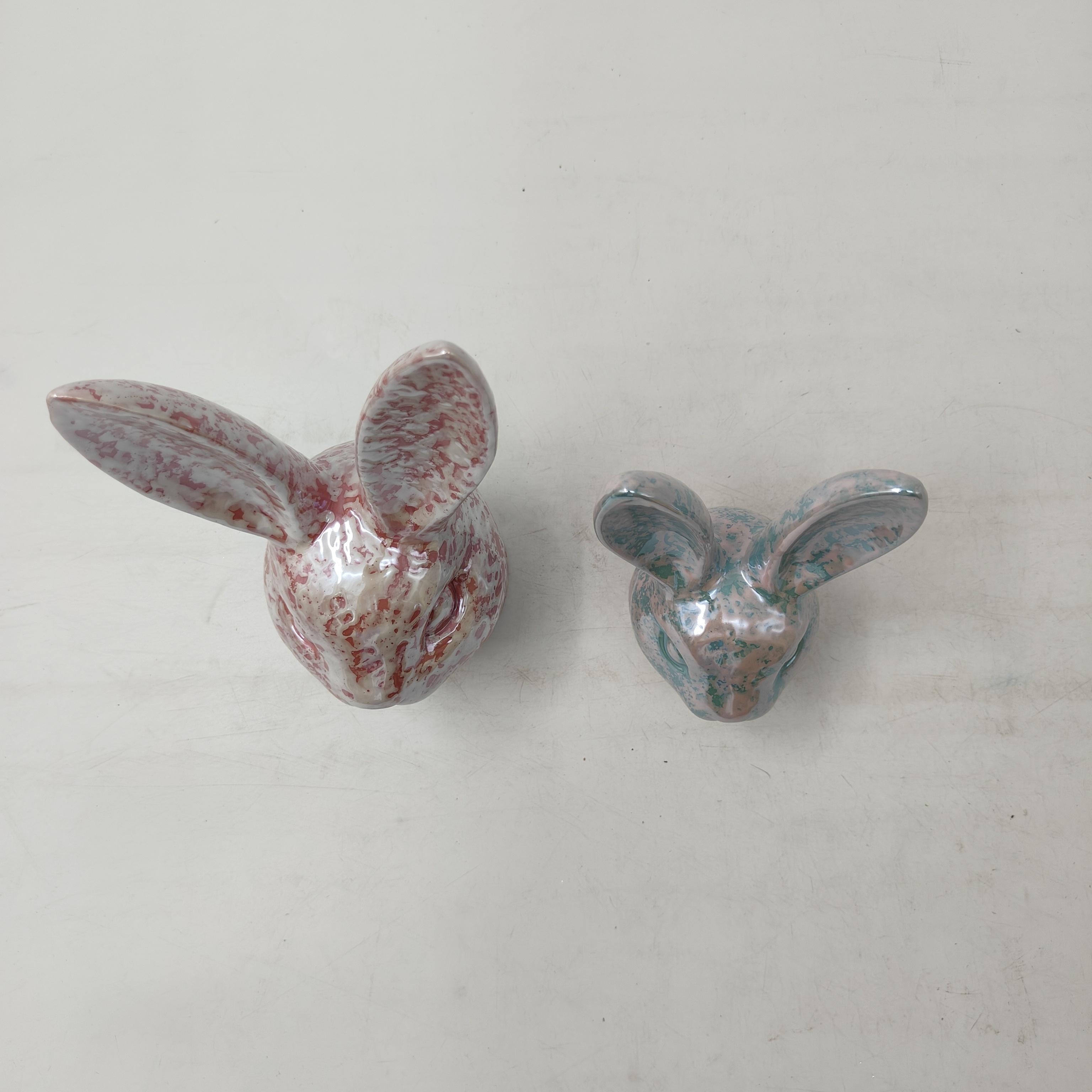 2024Hot Selling  Easter Ceramic Rabbit head Ornaments Desktop Decor Crafts Wholesale price supplier