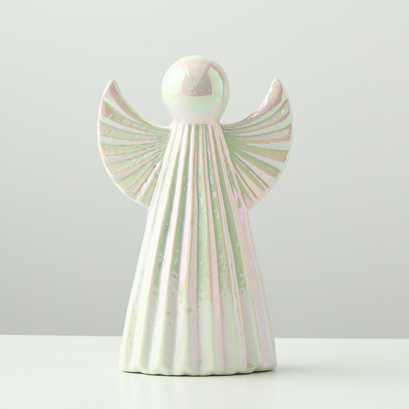 CERAMIC WHITE CHRISTMAS DECORATION ANGEL TABLE TOP HOME DECORATION HIGH QUALITY WHITE DECORATION