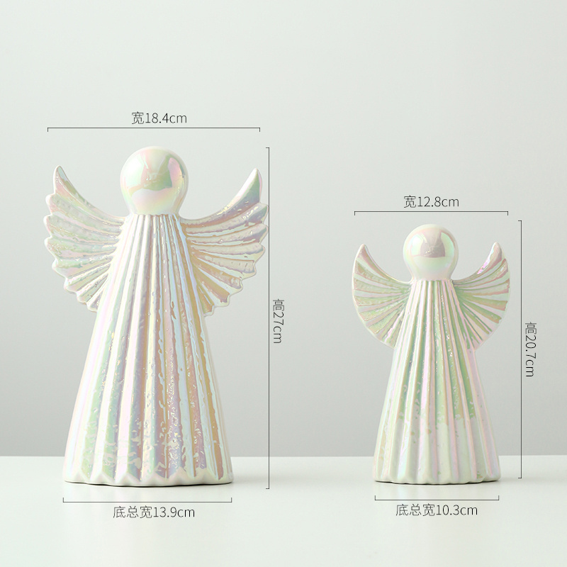 CERAMIC WHITE CHRISTMAS DECORATION ANGEL TABLE TOP HOME DECORATION HIGH QUALITY WHITE DECORATION