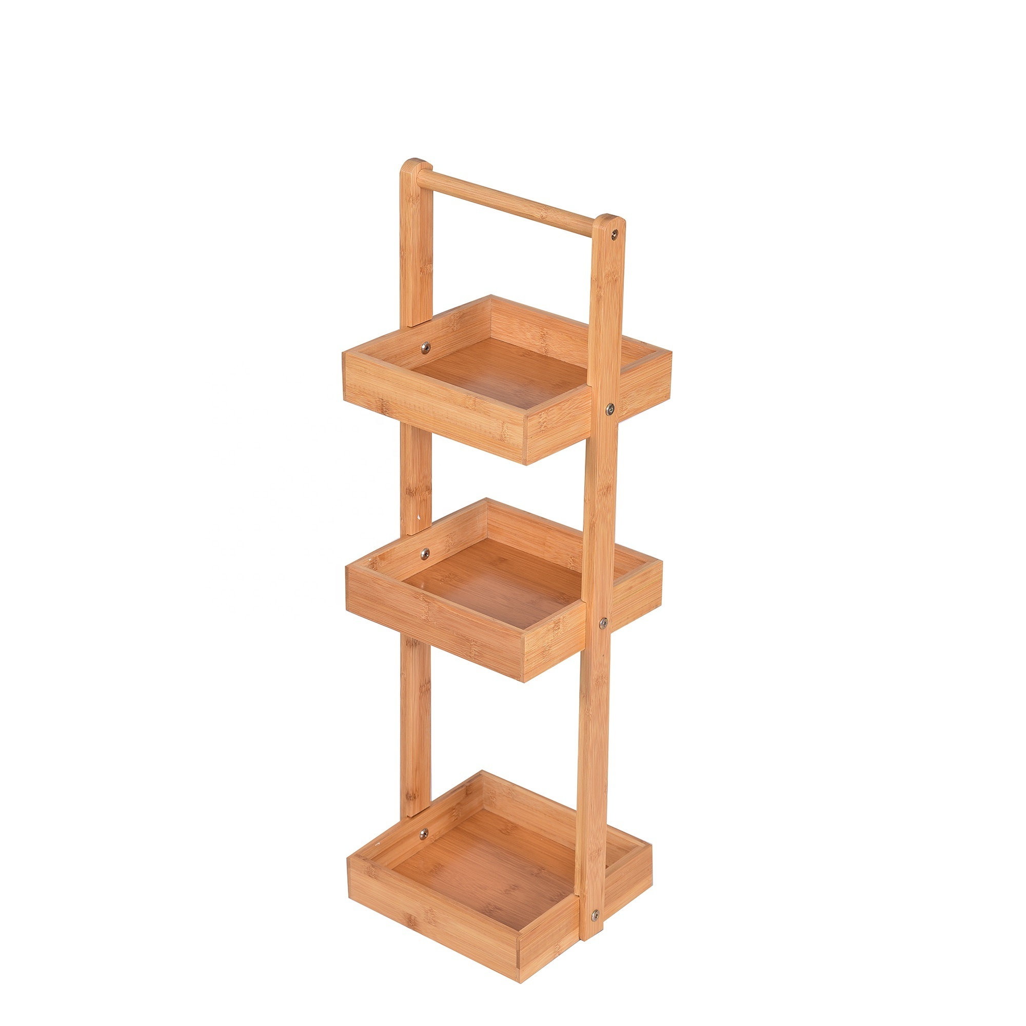 Eco Friendly Bamboo Three Tier Multipurpose Shelf Spacious and Stylish for Home Office and Kitchen Storage Solution