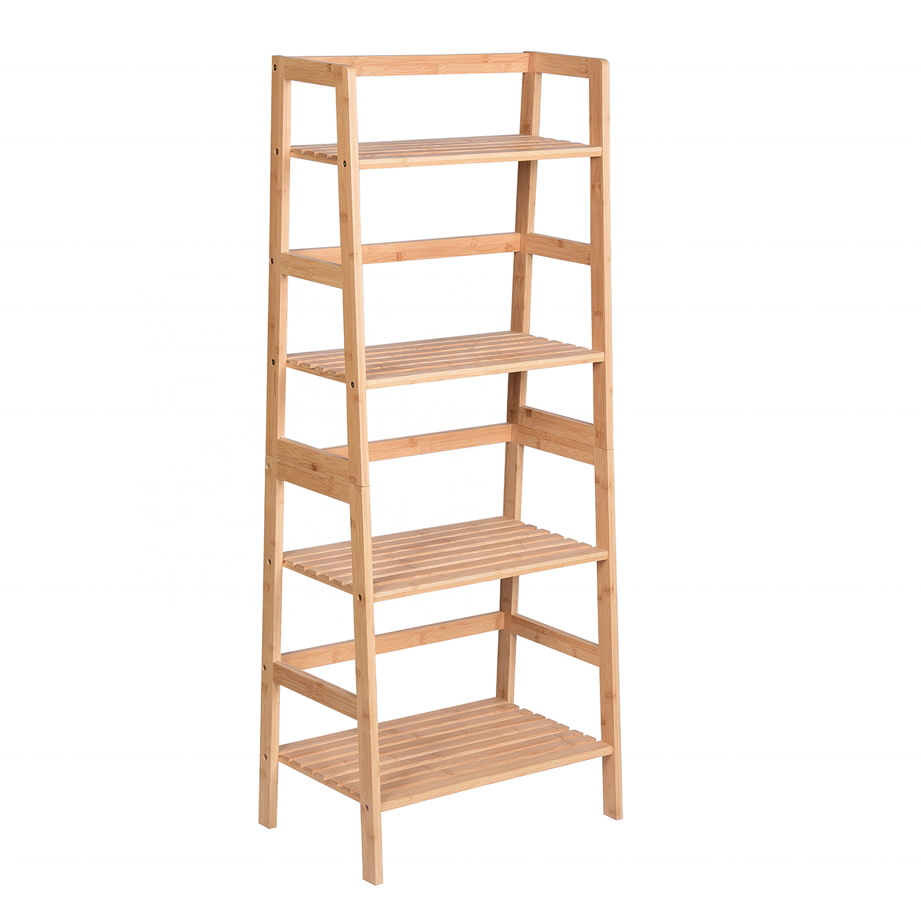 Factory Supply 4 Tiers bathroom organizer four layers bamboo  bathroom shelves For Bathroom