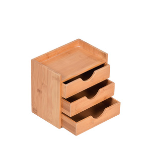 Sustainable Bamboo Storage Unit with Three Layers and Drawers Elegant Solution for Efficient Organization and Display