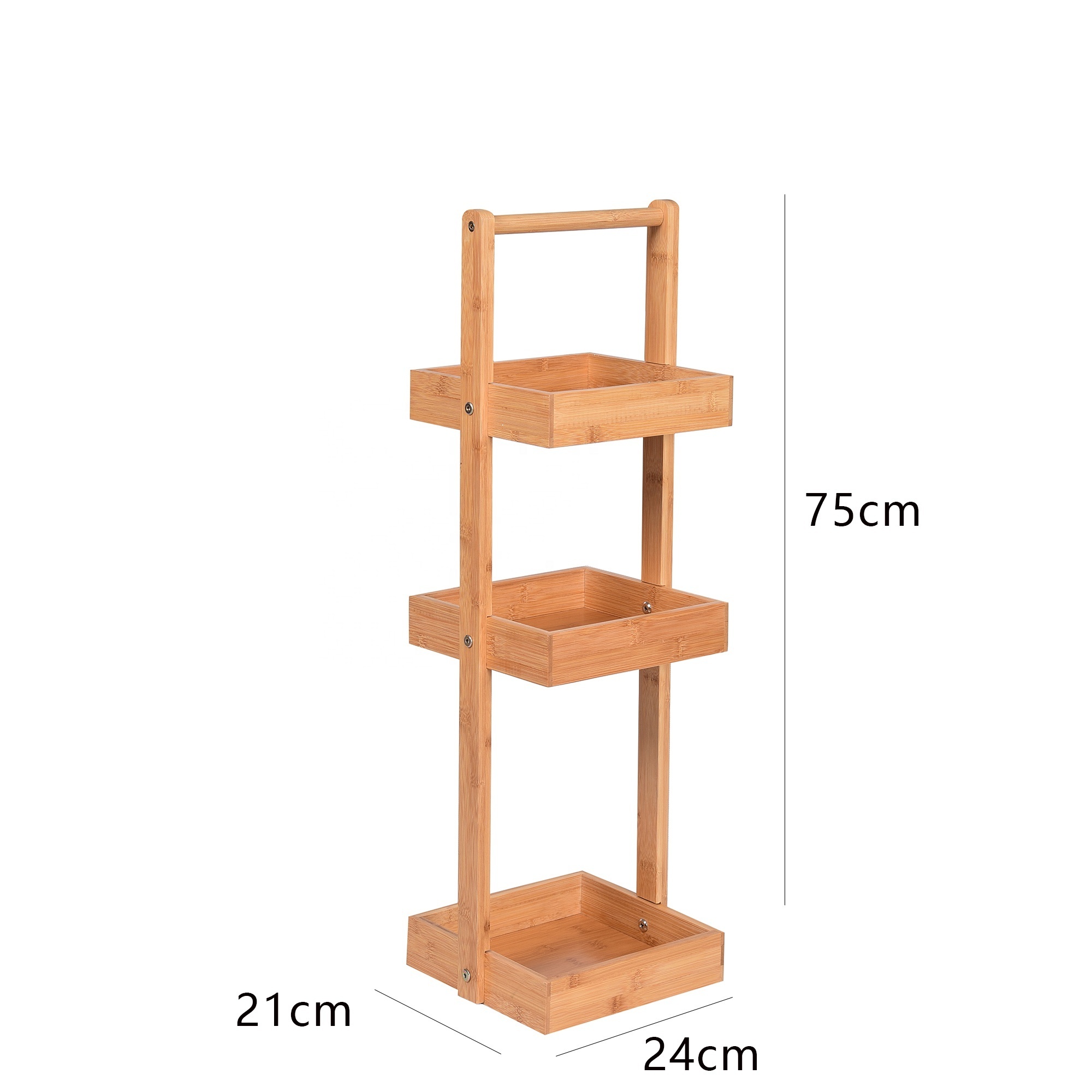 Eco Friendly Bamboo Three Tier Multipurpose Shelf Spacious and Stylish for Home Office and Kitchen Storage Solution