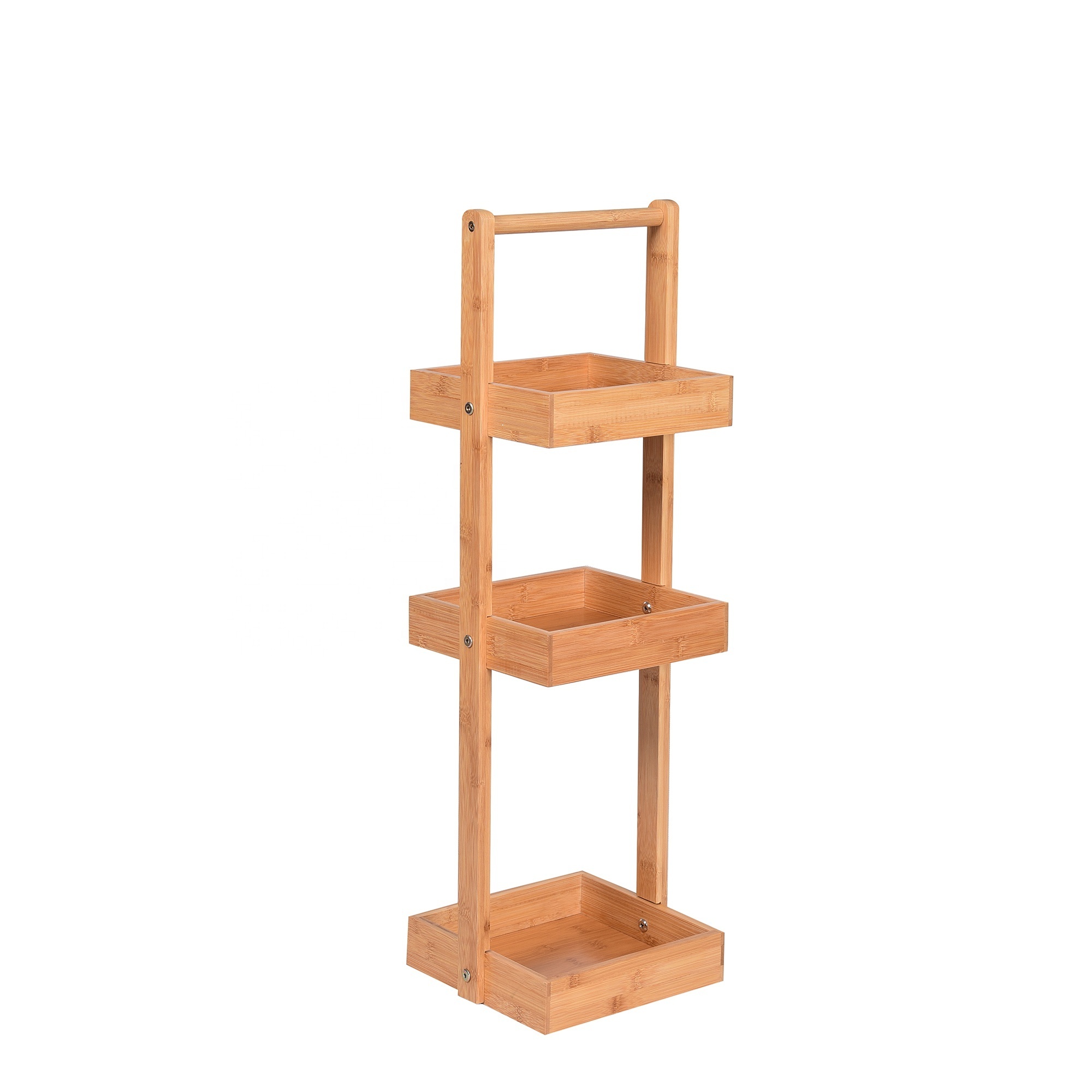 Eco Friendly Bamboo Three Tier Multipurpose Shelf Spacious and Stylish for Home Office and Kitchen Storage Solution