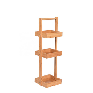 Eco Friendly Bamboo Three Tier Multipurpose Shelf Spacious and Stylish for Home Office and Kitchen Storage Solution