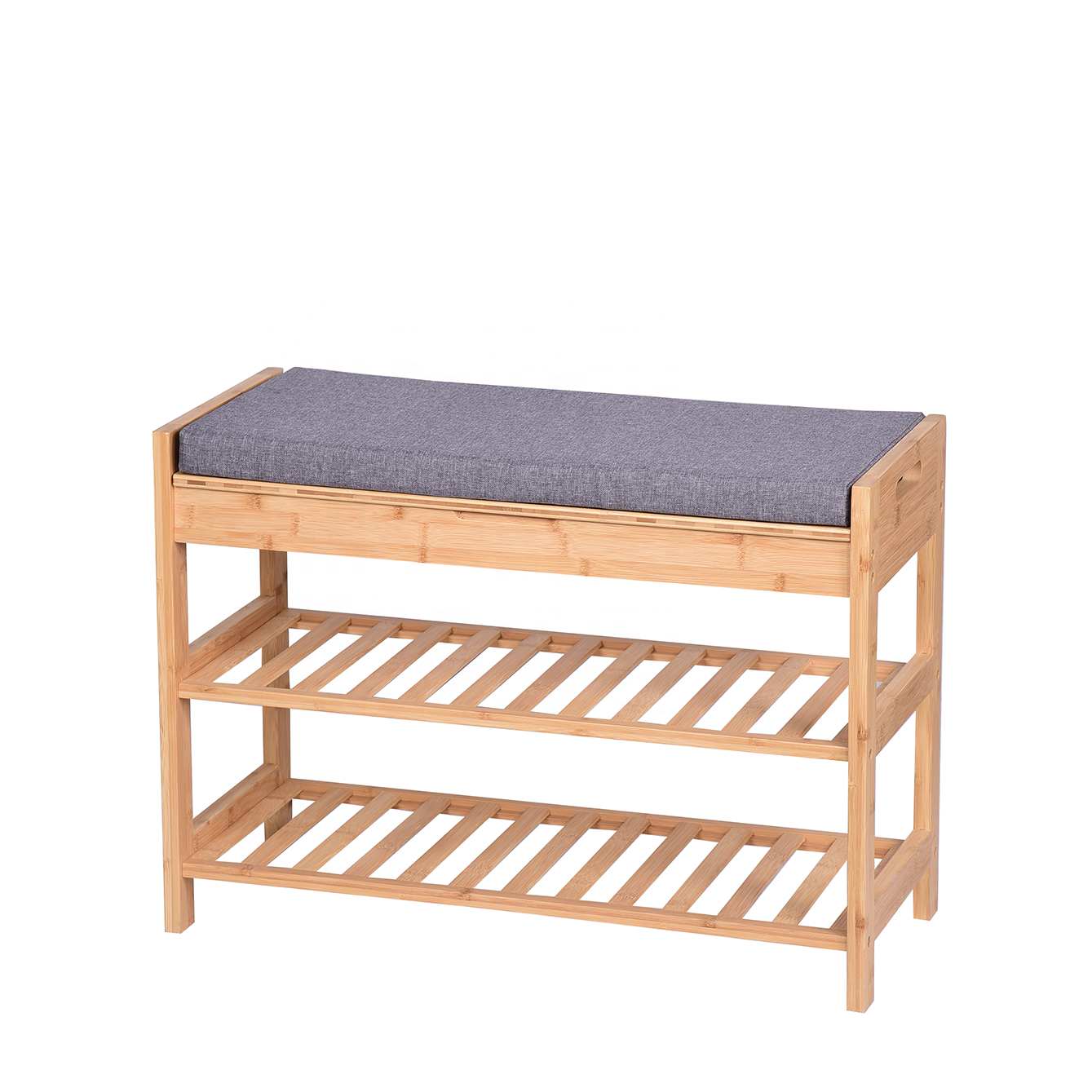 Multifunctional 2 Tier Bamboo Shoe Rack Storage Bench with Seat for Indoor Outdoor Entryway Closet Hallway