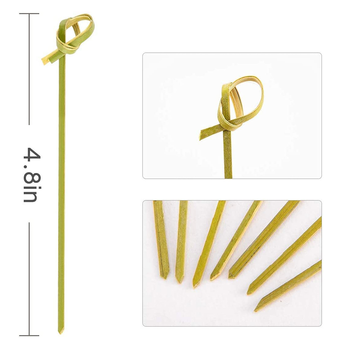 Bamboo Knot Cocktail Skewers Picks 5 Inches Food Stick Skewer Fruit Picking Stick Great For Party  BBQ Snacks Sandwiches