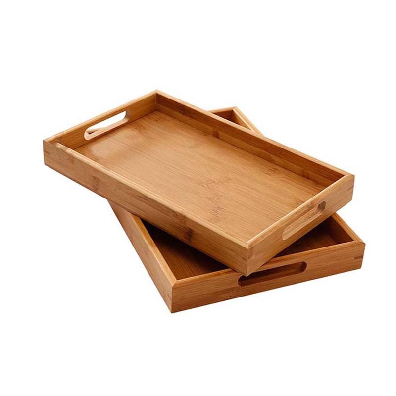 Handicrafts cheap carved blank distressed wood storage tray Wholesale Acacia solid wooden cake Tray