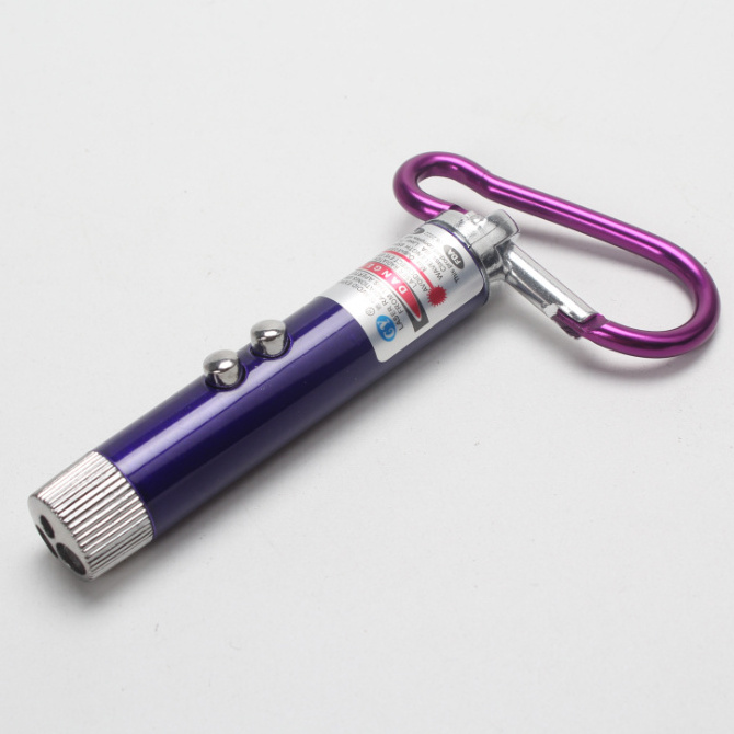 Red laser pointer mini led flashlight UV light multifunction  metal led light keychain