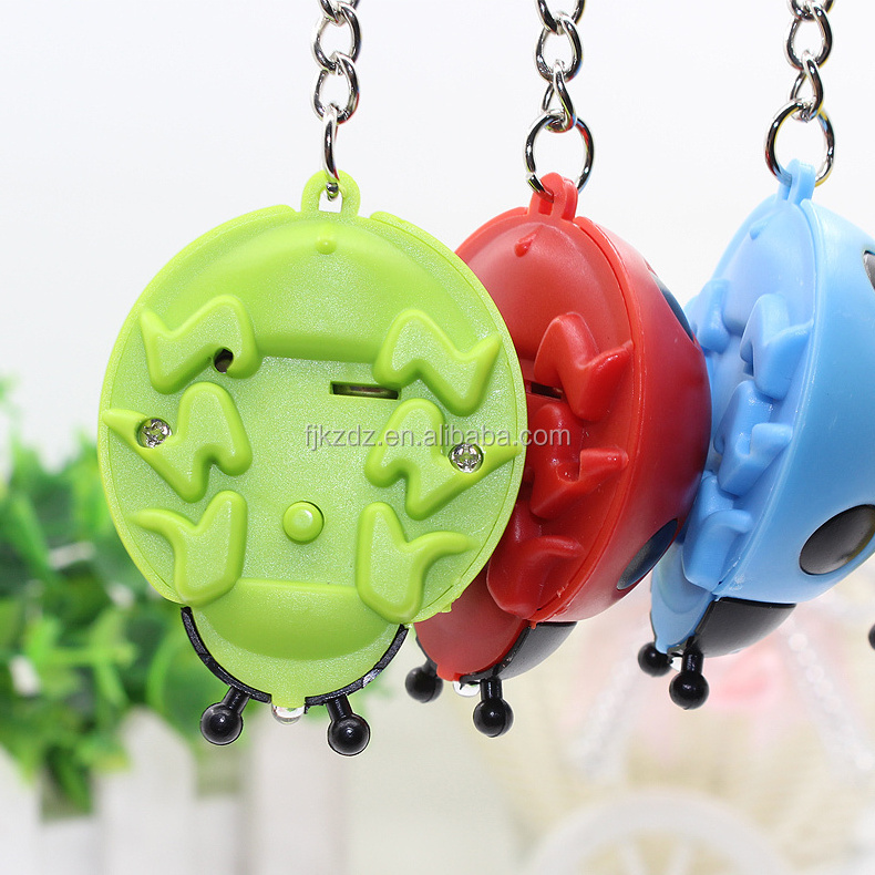 Promotional Nice Seven-spotted Ladybug Shape Lighting keychain with Sound keychain Led Light