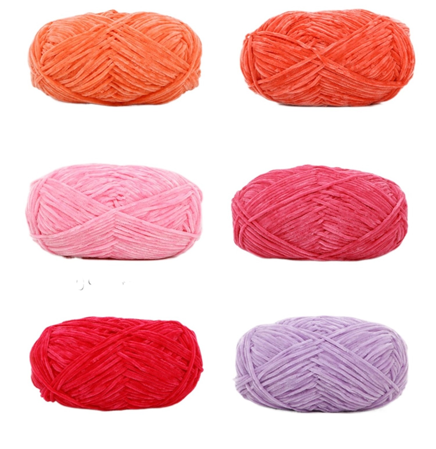 Crochet Velvet 100% Polyester Fluffy 2mm Thickness Chunky Chenille Yarn