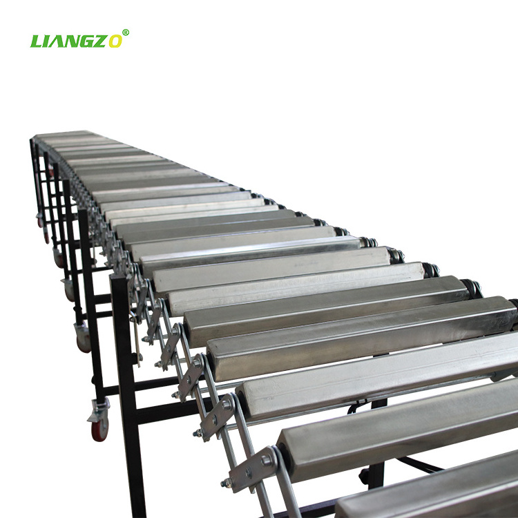 LIANGZO Odm Heat Resistant Stair Climbing Square Roller Conveyor For Rice Bag