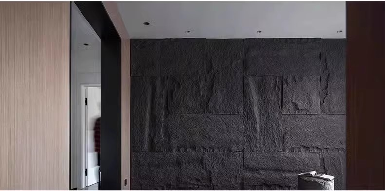 Light weight PU large faux stone rock 3d sound proof wall panels for house decoration PU Stone