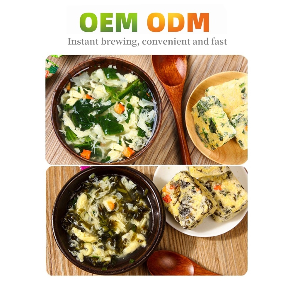 Wholesale freeze dried food instant miso vegetable egg soup chinese solide instant soup