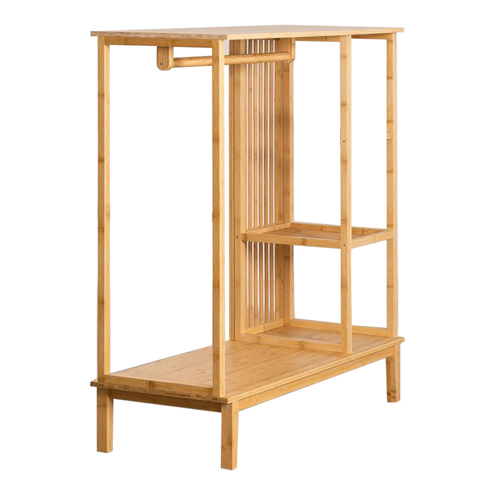 Hot Selling Eco-friendly Bamboo Wooden Hall Tree Hallstand Coat Rack Shelf Clothes Storage Organizer for Living Room Bedroom