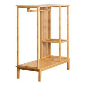 Hot Selling Eco-friendly Bamboo Wooden Hall Tree Hallstand Coat Rack Shelf Clothes Storage Organizer for Living Room Bedroom