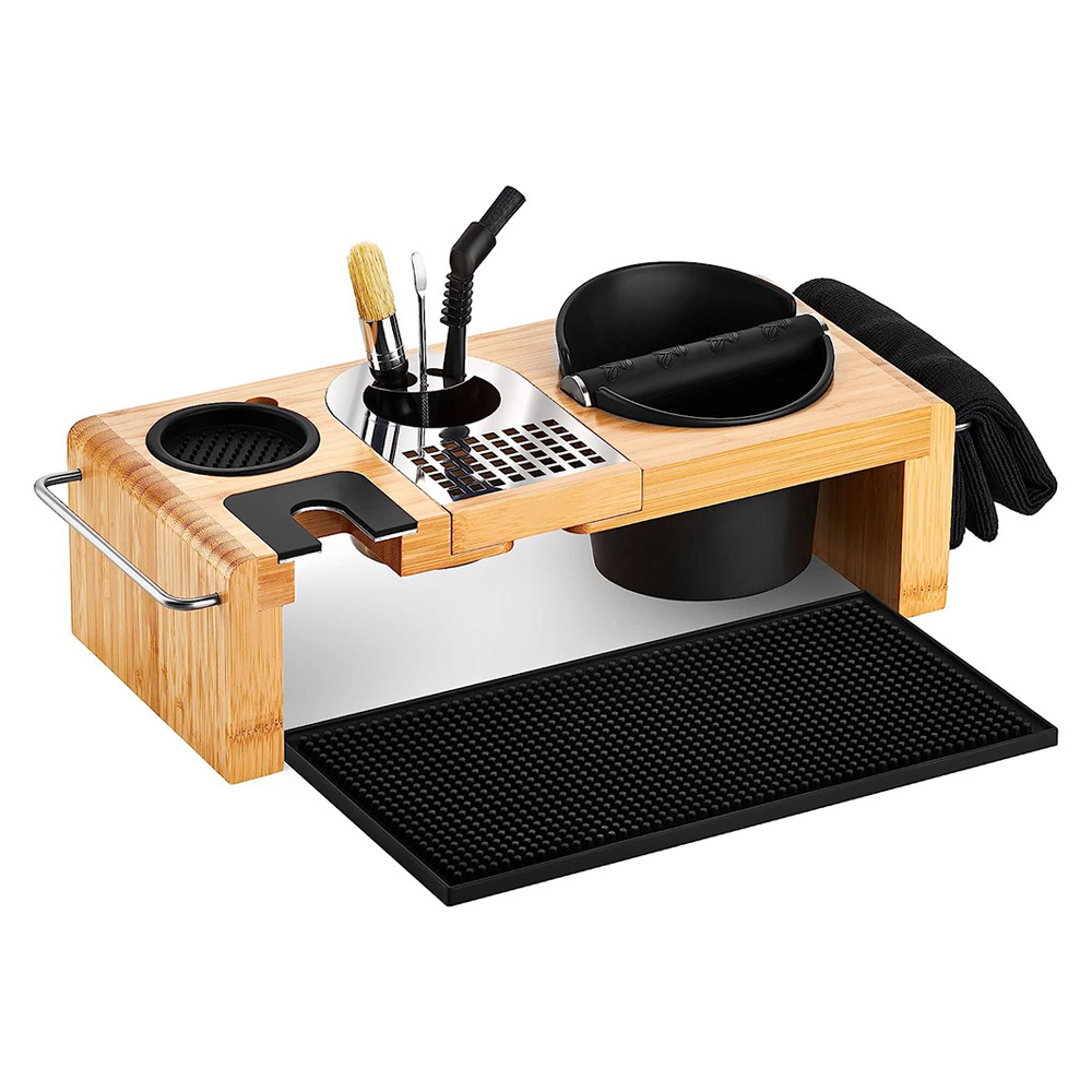 Bamboo Coffee Station Art Pen Brush Bar Mat Towel Coffee Maker Accessories Barista Accessories for kitchen