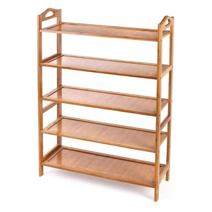 natural Bamboo Shoe Rack 5-Tier Entryway Shoe Shelf Storage Organizer Free Standing Shelves