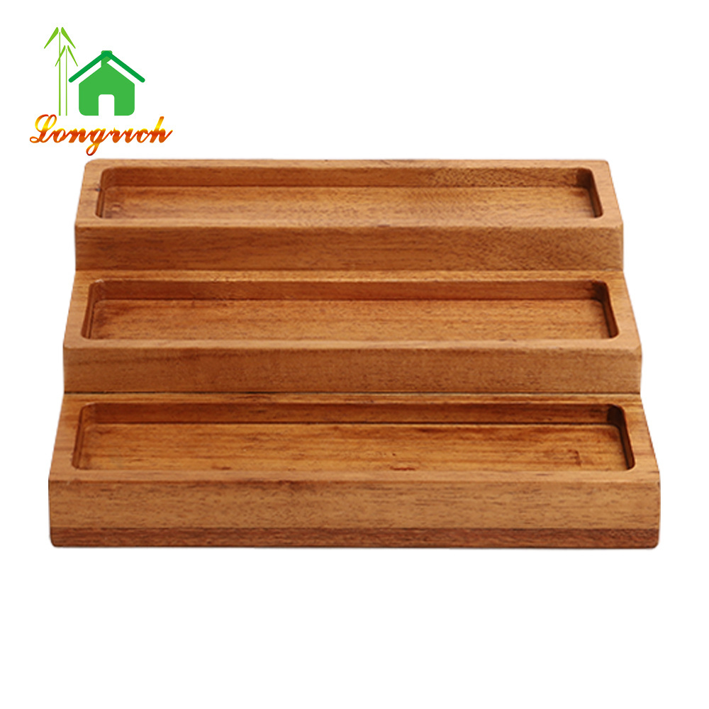 Spice Rack Kitchen Cabinet Organizer Acacia Wood Spice Storage 3 tier Cabinet Step Shelf Spice Jar Rack Organizer Kitchen Set