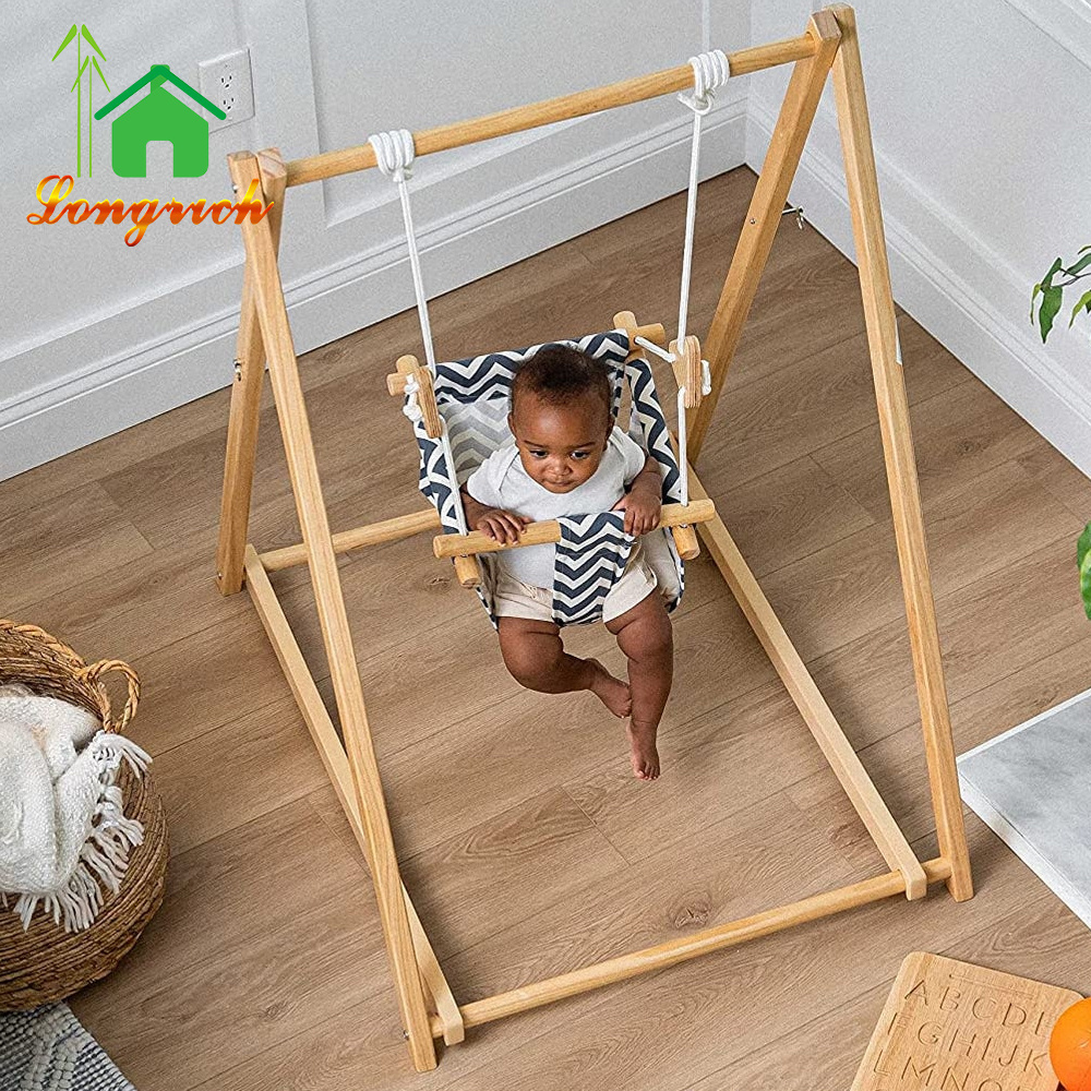 Baby Swing Seat Wooden Stick Hanging Indoor Swing For Kids & Temporary Baby Swing Indoor