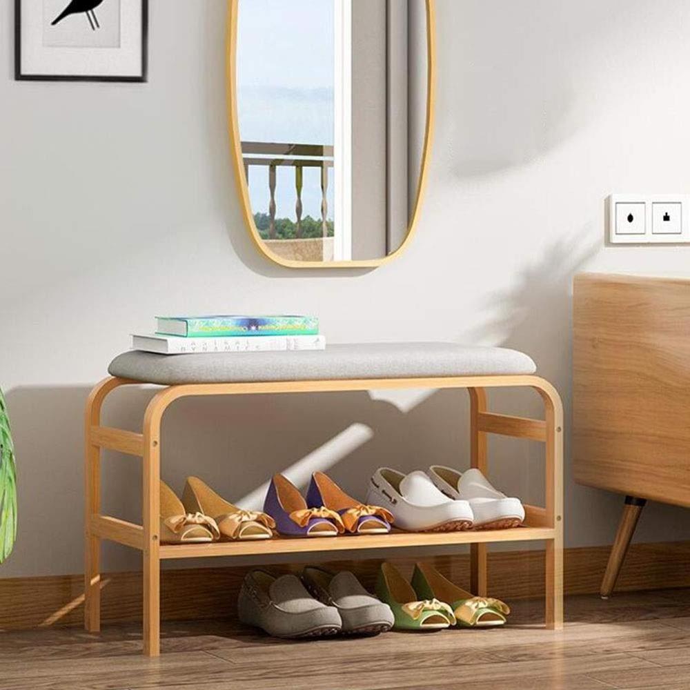 Chairs Stools Bench Bamboo Shoe Rack Hallway Shoe Cabinet Seat Cushion Shoe Storage Bench