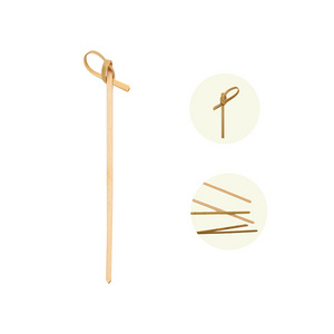 Eco Natural Bamboo Kite Stick  Flower Knot Skewer  Appetizer Toothpicks Fruit toothpick 300pcs skewers