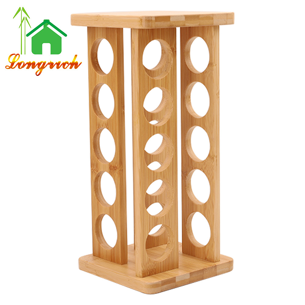 Wholesale Bamboo Kitchen Accessories Spice Rack Bamboo Spice Holder Spice Rack Organizer Restaurant Shelf Rotating