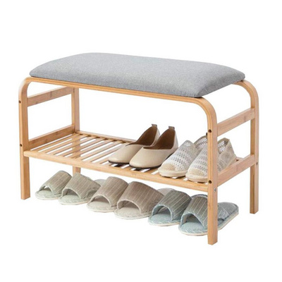 Chairs Stools Bench Bamboo Shoe Rack Hallway Shoe Cabinet Seat Cushion Shoe Storage Bench