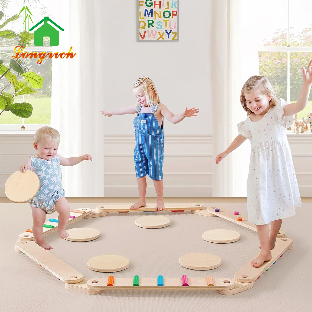 Montessor Toddler Wooden Balance Boards Improve Balance and Core Strength with this Versatile Fitness Equipment Balance Beam